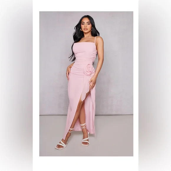 knee length dresses for ladies Surround Sound Pink Mesh Long Sleeve Mini Dress - US 8